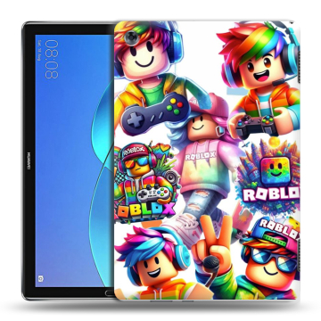 Силиконовый чехол на Huawei MediaPad M5 Lite с принтом Roblox Роблокс
