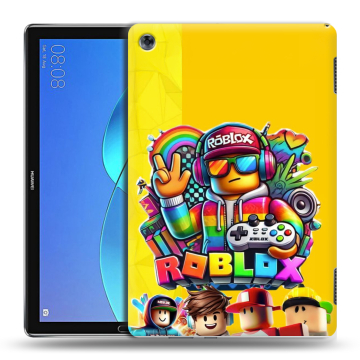 Силиконовый чехол на Huawei MediaPad M5 Lite с принтом Roblox Роблокс