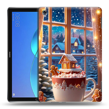 Силиконовый чехол на Huawei MediaPad M5 Lite с принтом Новый год