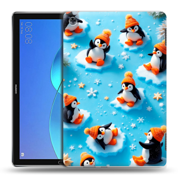 Силиконовый чехол на Huawei MediaPad M5 Lite с принтом Новый год