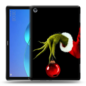 Силиконовый чехол на Huawei MediaPad M5 Lite с принтом Новый год Гринч