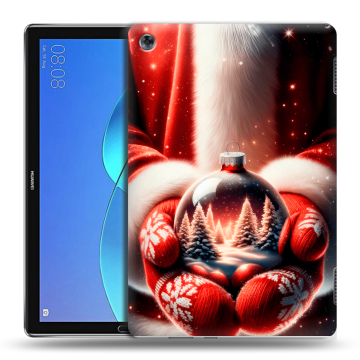Силиконовый чехол на Huawei MediaPad M5 Lite с принтом Новый год