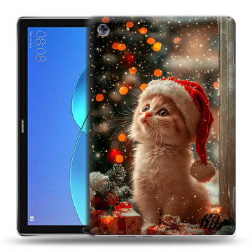 Силиконовый чехол на Huawei MediaPad M5 Lite с принтом Новый год