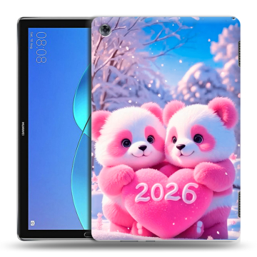 Силиконовый чехол на Huawei MediaPad M5 Lite с принтом Новый год