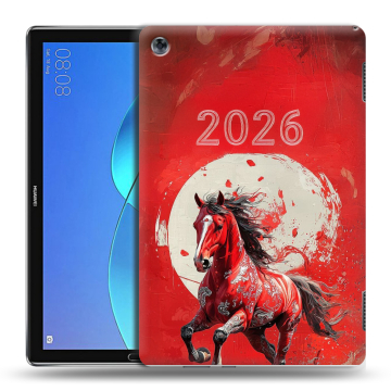 Силиконовый чехол на Huawei MediaPad M5 Lite с принтом Новый год