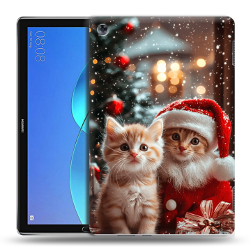 Силиконовый чехол на Huawei MediaPad M5 Lite с принтом Новый год