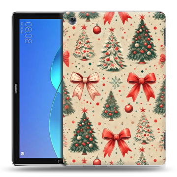 Силиконовый чехол на Huawei MediaPad M5 Lite с принтом Новый год