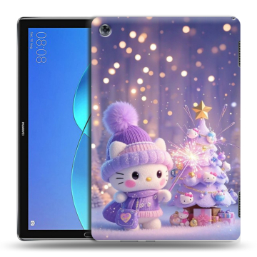 Силиконовый чехол на Huawei MediaPad M5 Lite с принтом Новый год