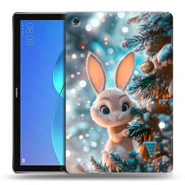 Силиконовый чехол на Huawei MediaPad M5 Lite с принтом Новый год
