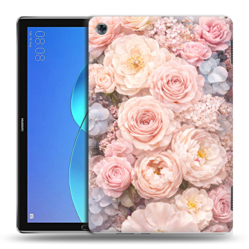 Силиконовый чехол на Huawei MediaPad M5 Lite с принтом женский
