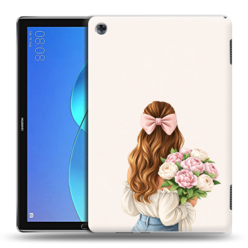 Силиконовый чехол на Huawei MediaPad M5 Lite с принтом женский