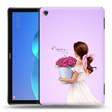 Силиконовый чехол на Huawei MediaPad M5 Lite с принтом женский