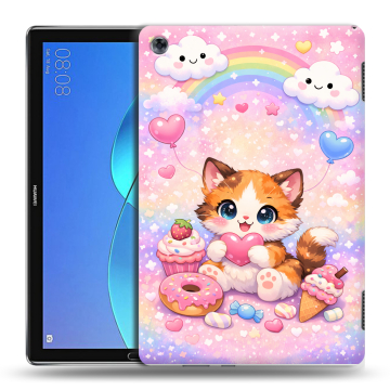 Силиконовый чехол на Huawei MediaPad M5 Lite с принтом для девочек