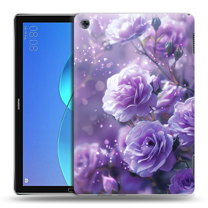 Силиконовый чехол на Huawei MediaPad M5 Lite с принтом Розы цветы Силиконовый чехол на Huawei MediaPad M5 Lite с принтом Розы цветы