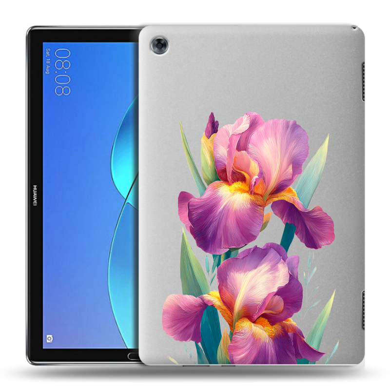 Силиконовый чехол на Huawei MediaPad M5 Lite с принтом Цветы орхидеи Силиконовый чехол на Huawei MediaPad M5 Lite с принтом Цветы орхидеи