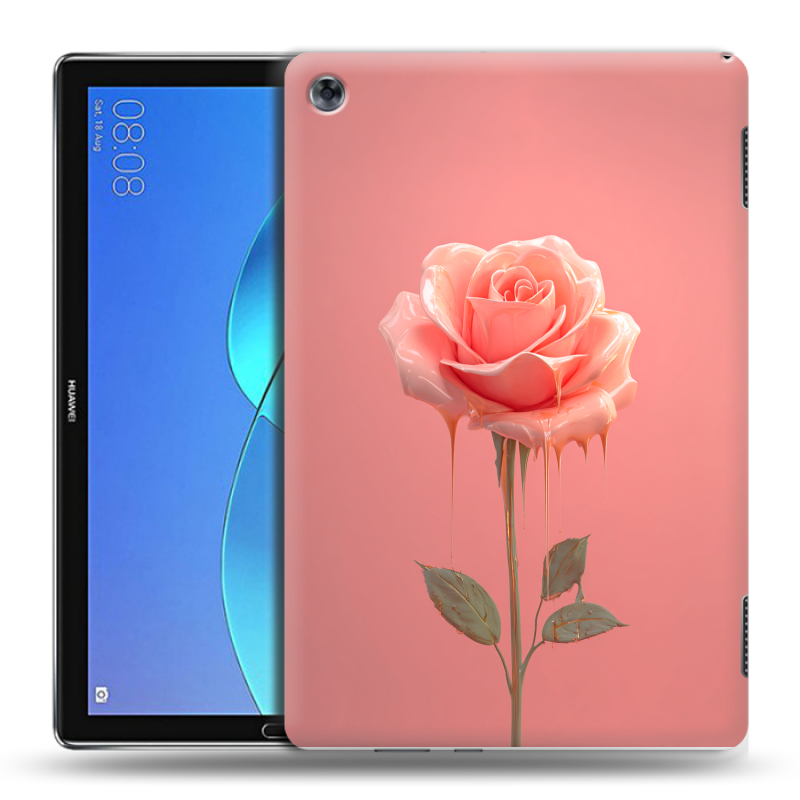 Силиконовый чехол на Huawei MediaPad M5 Lite с принтом Розовая роза Силиконовый чехол на Huawei MediaPad M5 Lite с принтом Розовая роза