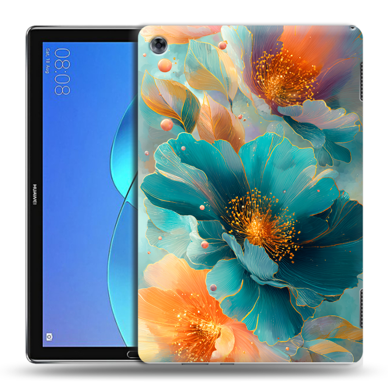 Силиконовый чехол на Huawei MediaPad M5 Lite с принтом Цветы Силиконовый чехол на Huawei MediaPad M5 Lite с принтом Цветы