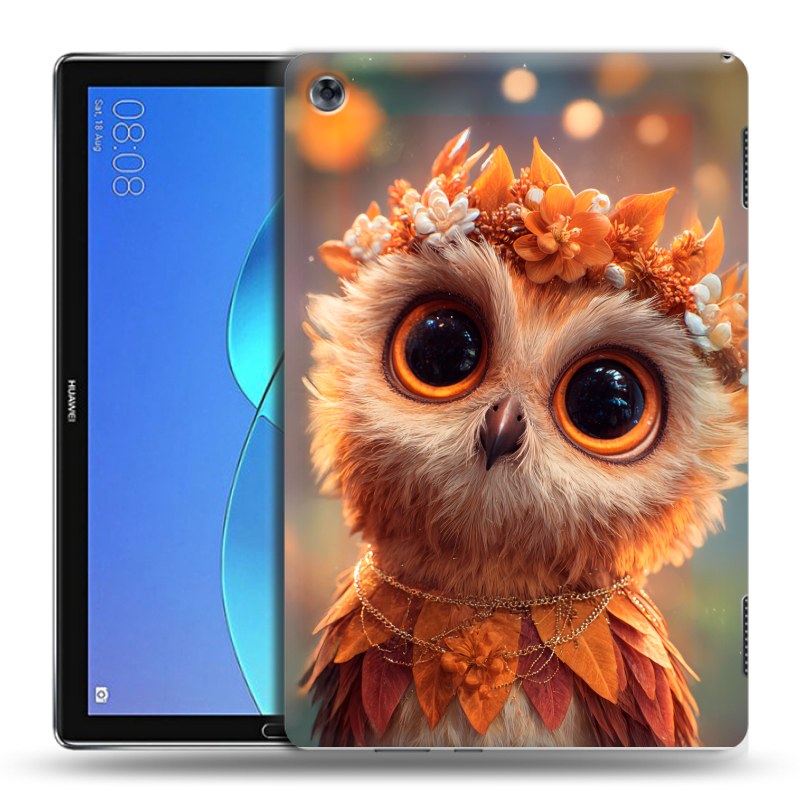 Силиконовый чехол на Huawei MediaPad M5 Lite с принтом Милая сова Силиконовый чехол на Huawei MediaPad M5 Lite с принтом Милая сова