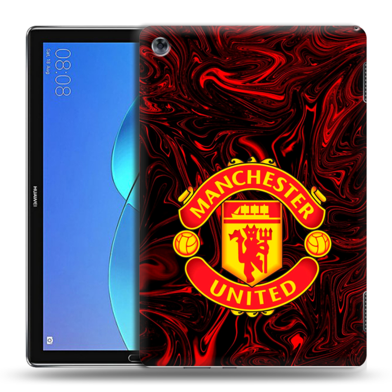 Силиконовый чехол на Huawei MediaPad M5 Lite с принтом Manchester United Силиконовый чехол на Huawei MediaPad M5 Lite с принтом Manchester United