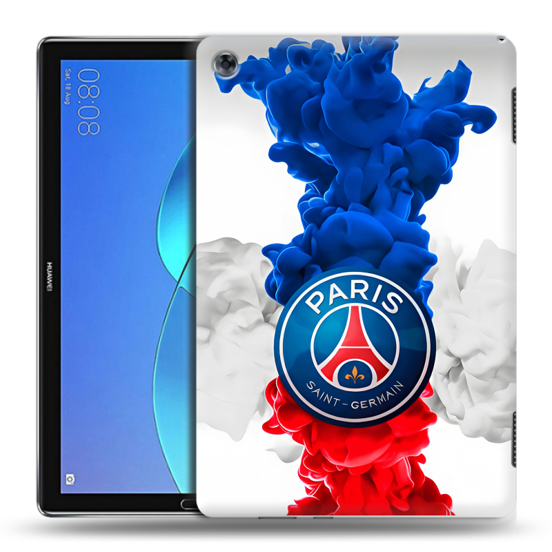 Силиконовый чехол на Huawei MediaPad M5 Lite с принтом PSG ПСЖ Силиконовый чехол на Huawei MediaPad M5 Lite с принтом PSG ПСЖ