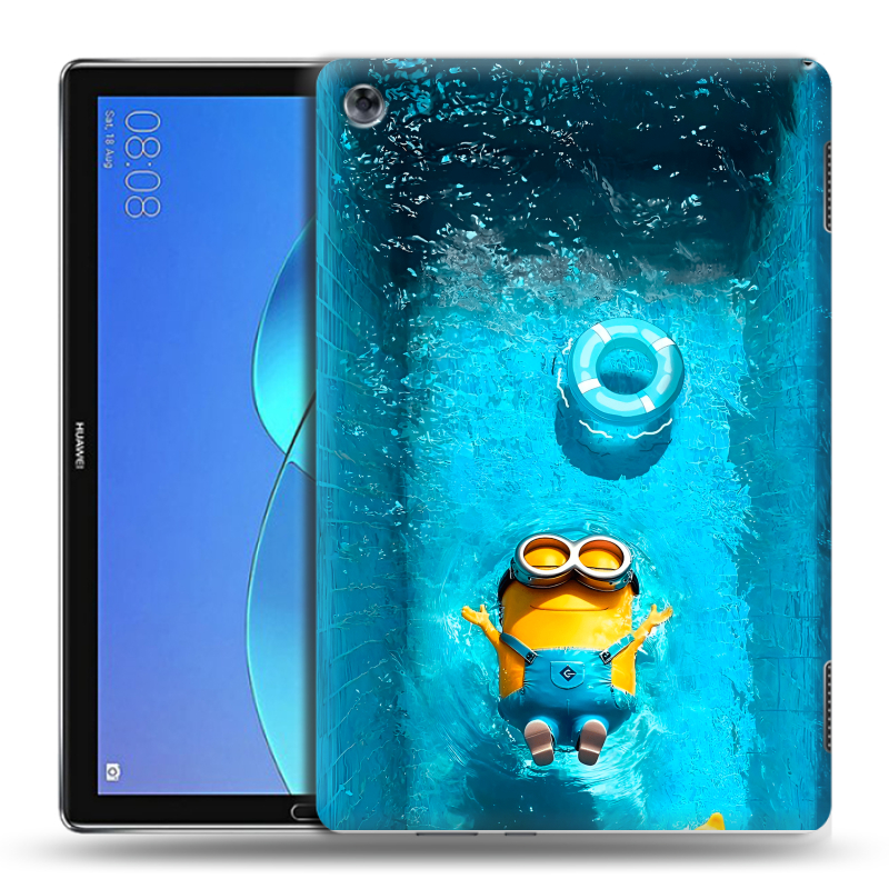 Силиконовый чехол на Huawei MediaPad M5 Lite с принтом Миньоны Силиконовый чехол на Huawei MediaPad M5 Lite с принтом Миньоны