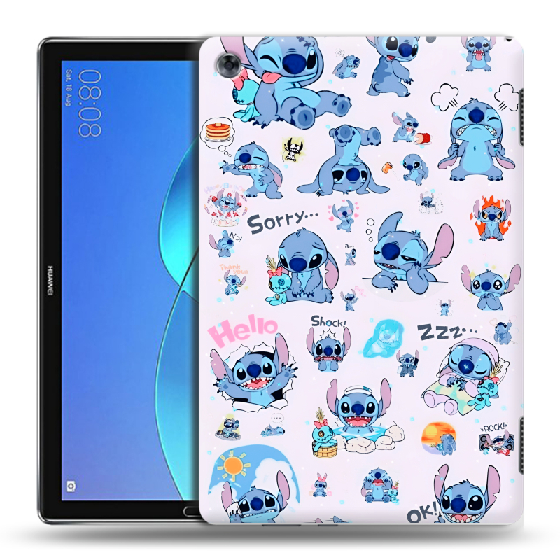 Силиконовый чехол на Huawei MediaPad M5 Lite с принтом Лило и Стич Силиконовый чехол на Huawei MediaPad M5 Lite с принтом Лило и Стич
