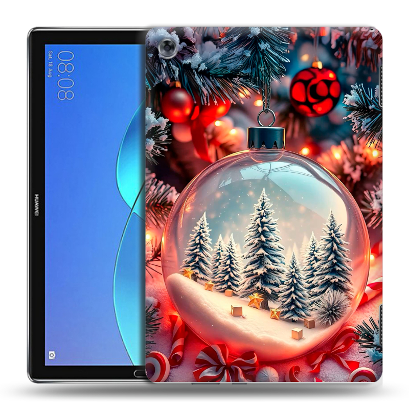 Силиконовый чехол на Huawei MediaPad M5 Lite с принтом Новый год Силиконовый чехол на Huawei MediaPad M5 Lite с принтом Новый год