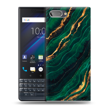 Пластиковый чехол на BlackBerry KEY2 LE с принтом Мрамор зеленое золото Пластиковый чехол на BlackBerry KEY2 LE с принтом Мрамор зеленое золото