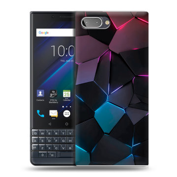 Пластиковый чехол на BlackBerry KEY2 LE с принтом Геометрия неона