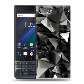 Пластиковый чехол на BlackBerry KEY2 LE с принтом Черные кристаллы