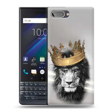 Пластиковый чехол на BlackBerry KEY2 LE с принтом Лев с короной