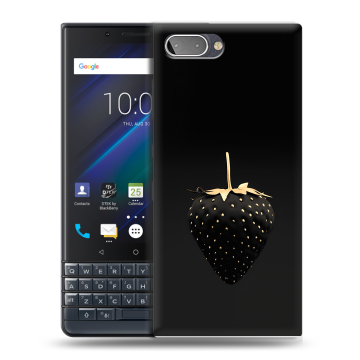 Пластиковый чехол на BlackBerry KEY2 LE с принтом Черная клубника