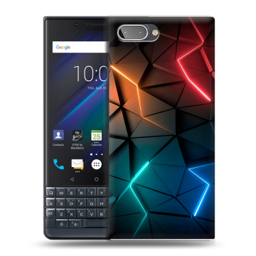 Пластиковый чехол на BlackBerry KEY2 LE с принтом Абстракция неон
