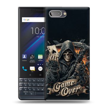 Пластиковый чехол на BlackBerry KEY2 LE с принтом Скелет карты