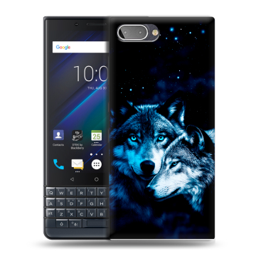 Пластиковый чехол на BlackBerry KEY2 LE с принтом Волки