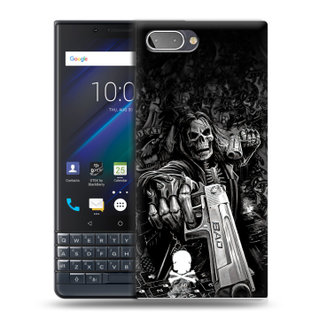 Пластиковый чехол на BlackBerry KEY2 LE с принтом Скелет