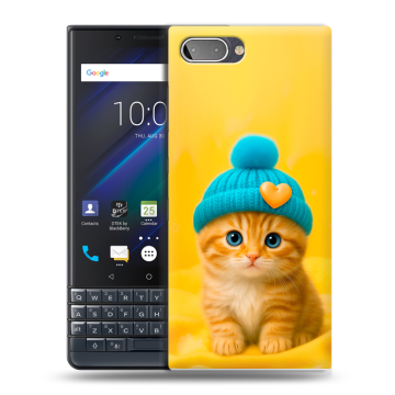 Пластиковый чехол на BlackBerry KEY2 LE с принтом Котенок в шапке Пластиковый чехол на BlackBerry KEY2 LE с принтом Котенок в шапке