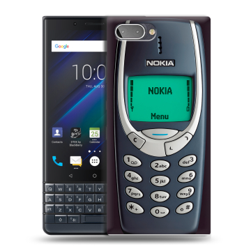 Пластиковый чехол на BlackBerry KEY2 LE с принтом Старый телефон