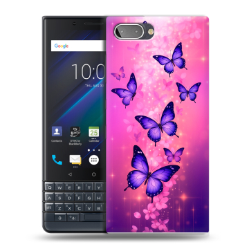Пластиковый чехол на BlackBerry KEY2 LE с принтом Бабочки