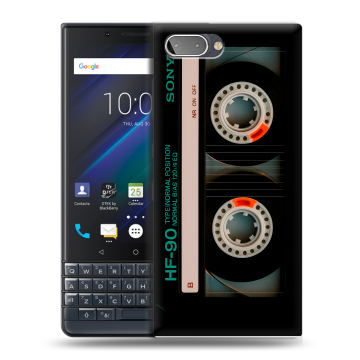 Пластиковый чехол на BlackBerry KEY2 LE с принтом Кассета