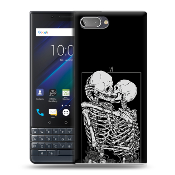 Пластиковый чехол на BlackBerry KEY2 LE с принтом Поцелуй скелетов