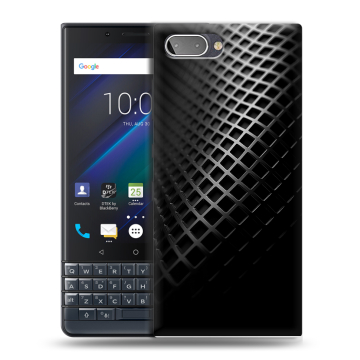 Пластиковый чехол на BlackBerry KEY2 LE с принтом Текстура металла