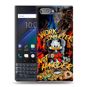 Пластиковый чехол на BlackBerry KEY2 LE с принтом Дональд Дак Деньги