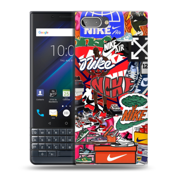 Пластиковый чехол на BlackBerry KEY2 LE с принтом Найк Nike яркий
