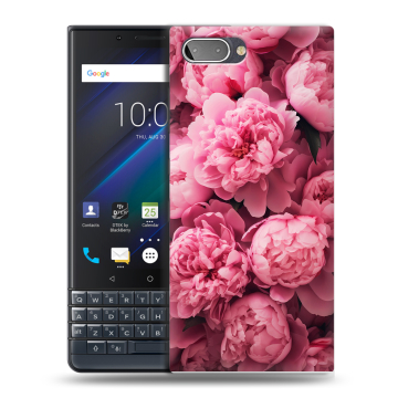 Пластиковый чехол на BlackBerry KEY2 LE с принтом цветы пионы