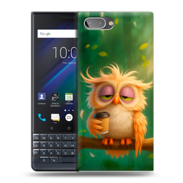Пластиковый чехол на BlackBerry KEY2 LE с принтом сова