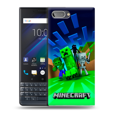Пластиковый чехол на BlackBerry KEY2 LE с принтом Майнкрафт