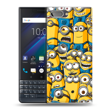 Пластиковый чехол на BlackBerry KEY2 LE с принтом Миньоны