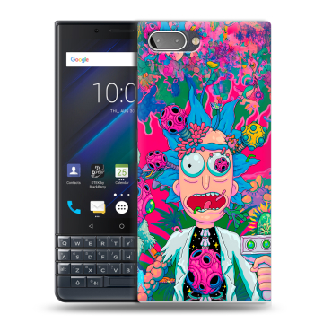 Пластиковый чехол на BlackBerry KEY2 LE с принтом Рик и Морти Rick Morty
