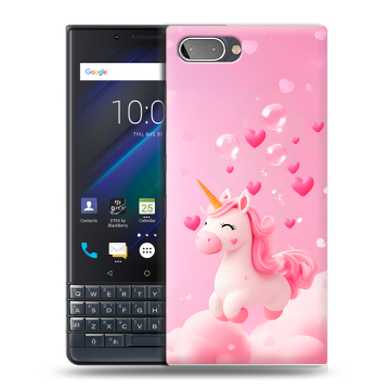 Пластиковый чехол на BlackBerry KEY2 LE с принтом Единорог